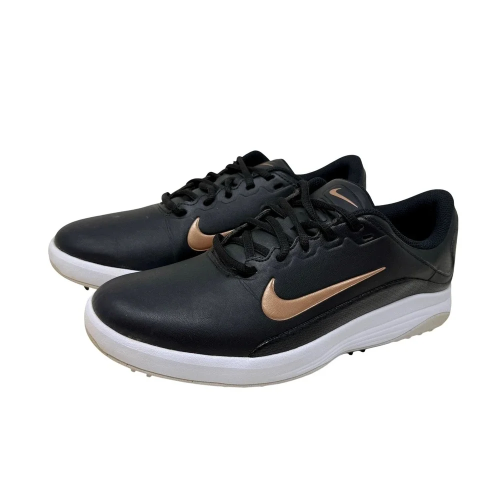 Nike Victory G Golf Shoes Soft Spikes Black Rose Gold Womens 8.5 Wide AQ2323-001